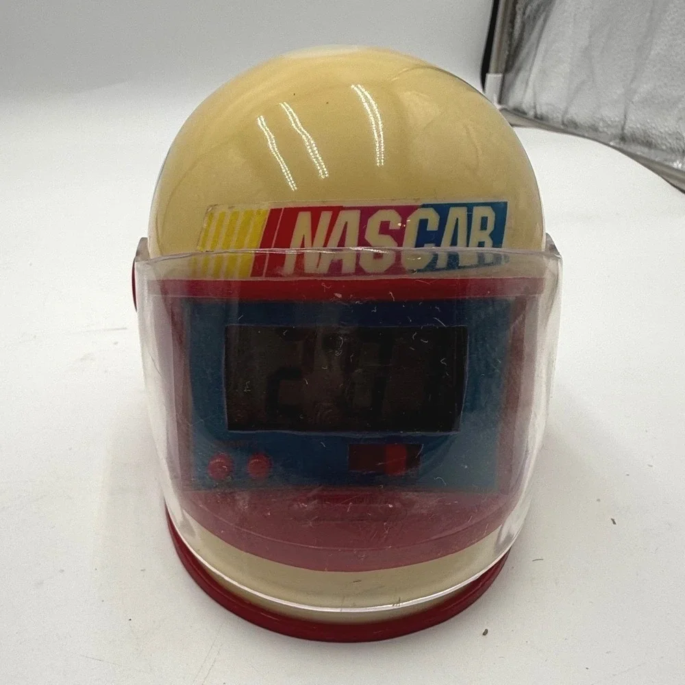 NASCAR Vintage Digital Helmet Alarm Clock Flip Visor Quartz Works Valdawn